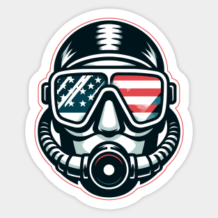 Vintage American Diver - Funny Scuba Dive Sticker